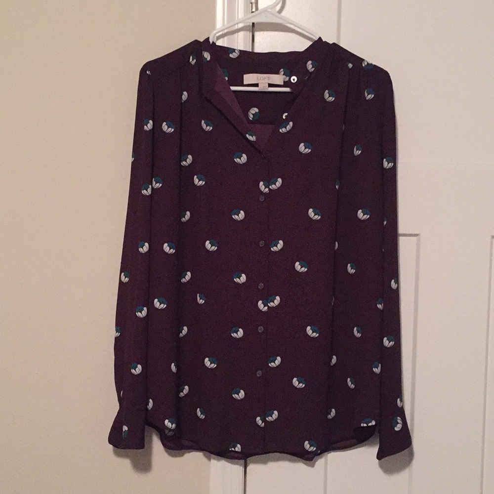 Plum button-up blouse